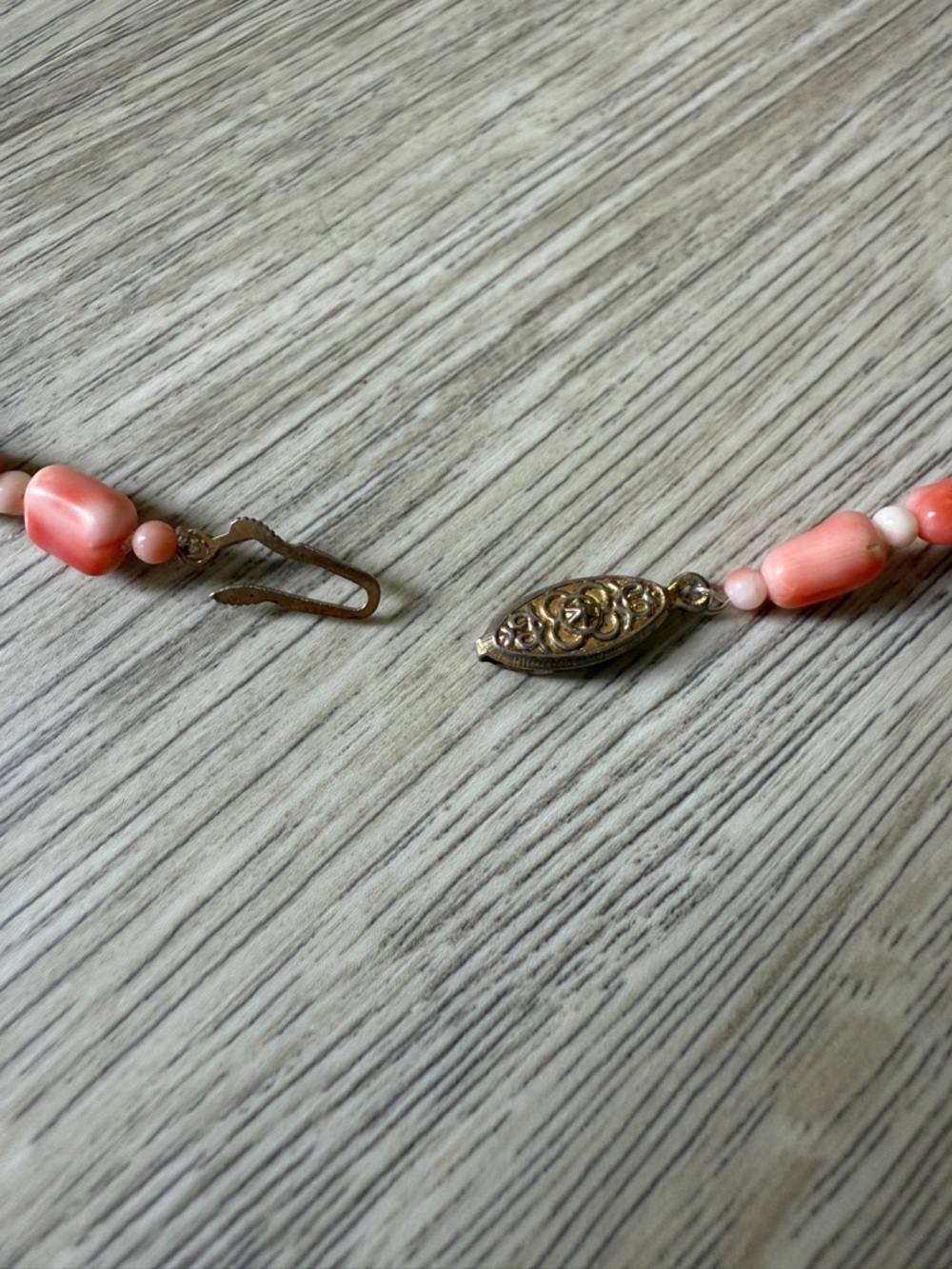 Gorgeous Vintage Angel Skin Coral Beaded Necklace Natural Rare Unique - Picture 11 of 13